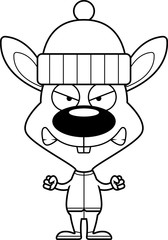 Cartoon Angry Winter Bunny