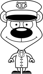 Cartoon Smiling Boat Captain Bear