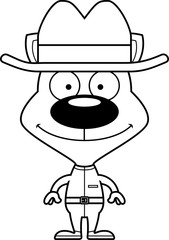 Cartoon Smiling Cowboy Kitten