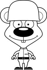 Obraz premium Cartoon Smiling Soldier Mouse