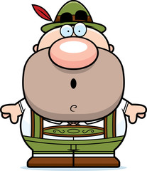 Cartoon Lederhosen Man Surprised