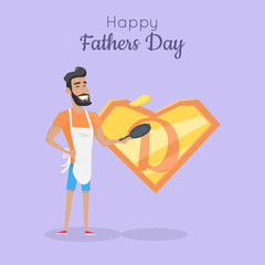 Happy Fathers Day Poster. Daddy Great Cooker
