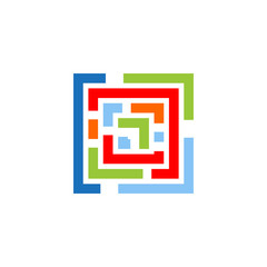 Abstract line art geometry logo