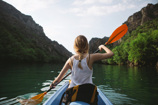 Woman kayaking