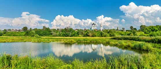Monastery pond in Suzdal, Russia