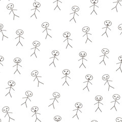 Seamless pattern from little men