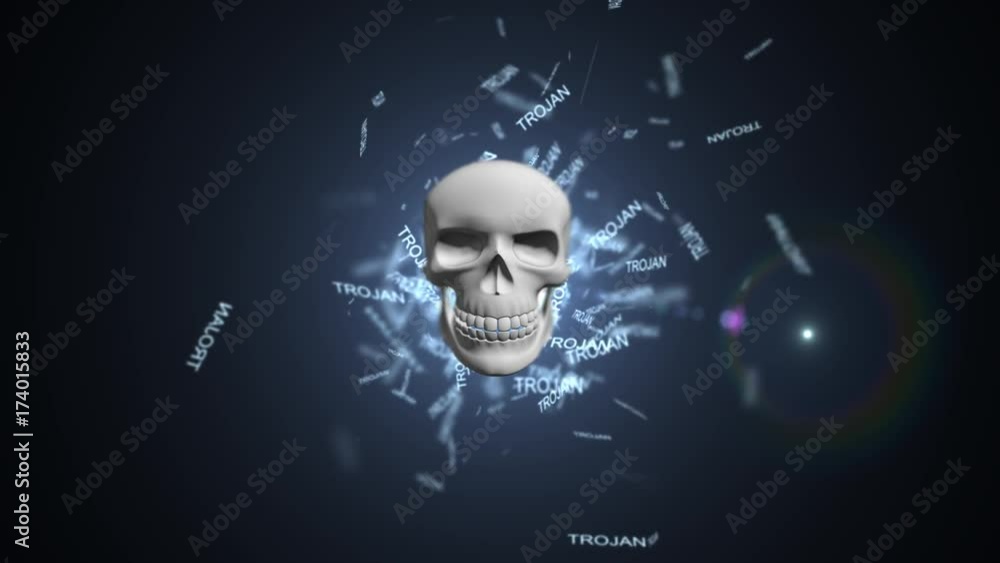 Poster computer virus trojan. infecting the database and servers