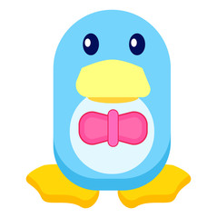Adorable Penguin in Bowtie Isolated Illustration