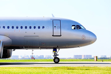 Big airplane part on runway