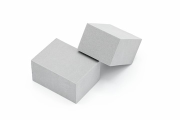 cube of grey foam plastic