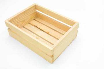 empty wooden crate isolated on white background