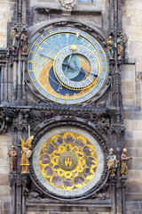 Orloj, Historical medieval astronomical clock, Old Town Hall, Prague, Czech Republic..