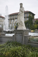 Milan, Italy - September 15, 2017 : "The Four Seasons" fountain