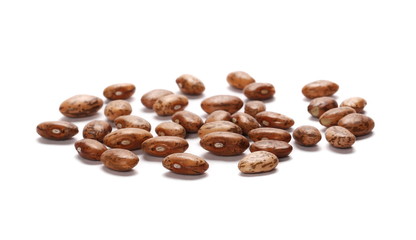 Colorful beans isolated on a white background, 