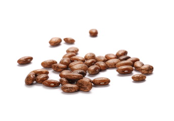 Colorful beans isolated on a white background, 