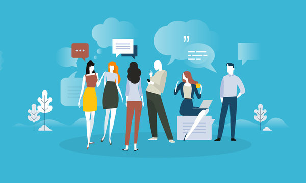 Testimonials and comments. Flat design concept for social media, product review, forum, communication. Vector illustration for web banner, advertising material.