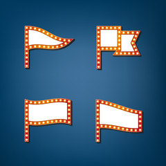 Flag design with retro light frame. Vector illustration.