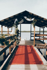 wedding decor at the recreation center