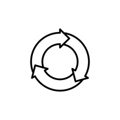 thin line round recycle icon