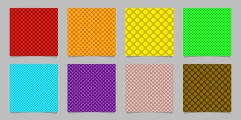 Simple abstract seamless polka dot background pattern design set - squared vector graphics from colored circles