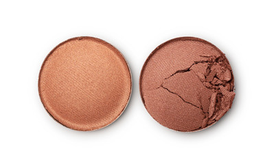 Brown crushed eyeshadow for makeup as sample of cosmetic product