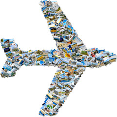 Collage of travel images - airplane
