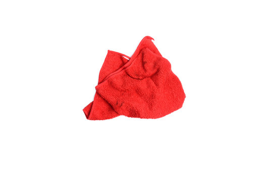 Red Rag On White Background Or Isolated