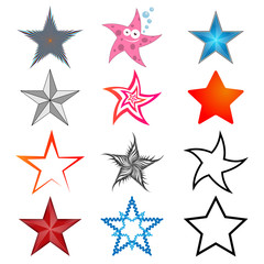 a set of five-pointed stars