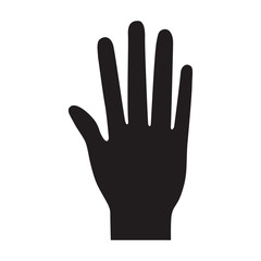 open palm hand gesture on monochrome silhouette