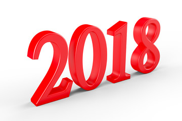 Year 2018, 3D illustration