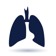 Vector silhouette medical illustration of human body organ - lungs with trachea. Logo template for clinic, hospital. Symbol for asthma, tuberculosis, pneumonia. Health care of respiratory system.