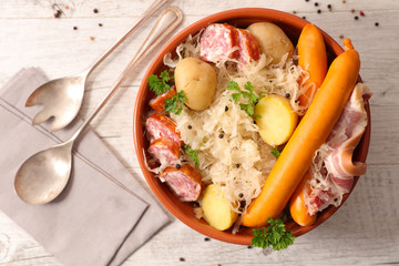 cabbage with sausage and potato