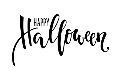 Fototapeta premium Happy halloween. Hand drawn creative calligraphy and brush pen lettering. design for holiday greeting card and invitation, flyers, posters, banner halloween holiday.
