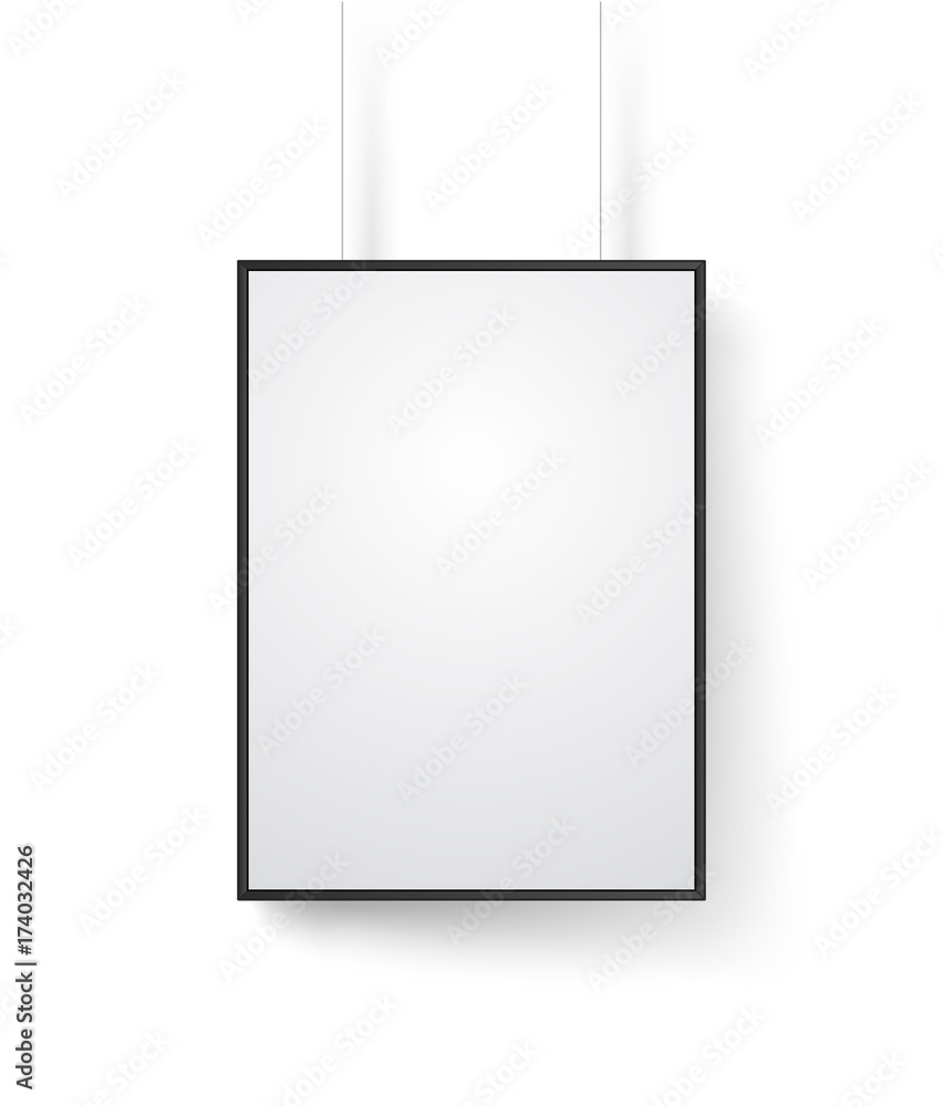 Aufkleber Blank white frame on the wall vector mockup. Illustration isolated on white. Ready for a content