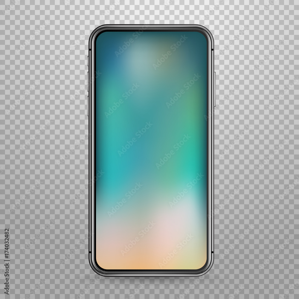 Poster Modern tablet device vector mockup isolated on transparent. Place any content into the screen