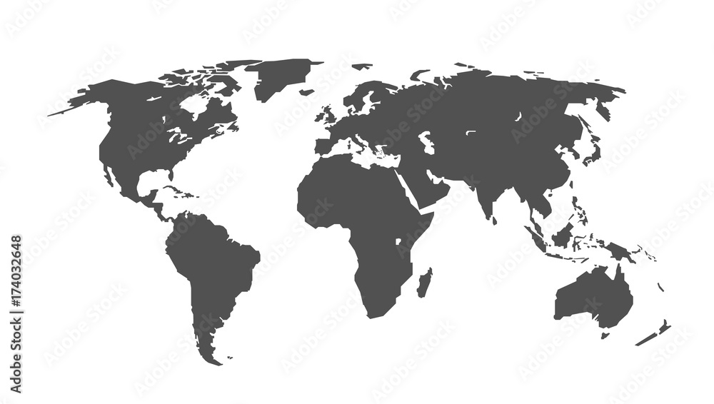 Poster grey world map infographic layout isolated on white. world map vector globe template for presentatio