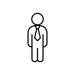 businessman worker in tie line black icon