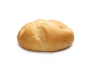 kaiser roll bread isolated on white background