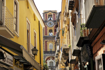 Fototapeta na wymiar Sorrento, tower bell of the cathedral.