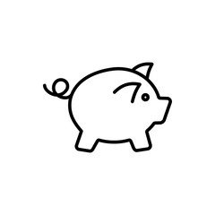 money box pig line icon