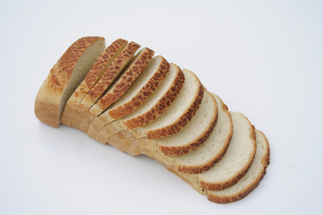 loaf of bread on a white background