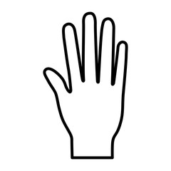 open palm hand gesture on black silhouette