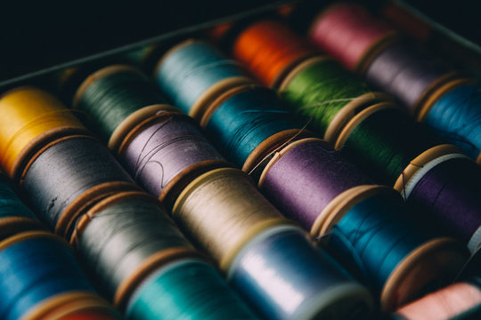 A collection of sewing threads