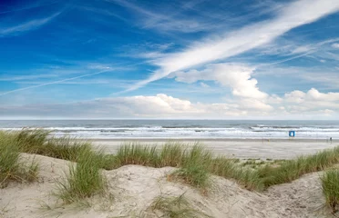Deurstickers Noordzee, strand op Langenoog: duinen, zee, ontspanning, rust, recreatie, vakantie, vakantie, meditatie :) © doris oberfrank-list