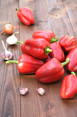 bulgarian pepper on a wooden table
