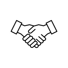 partner handshake line black icon