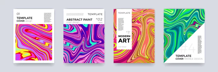 Cercles muraux Marbre Brochure template set design marble vector abstract color splash texture background