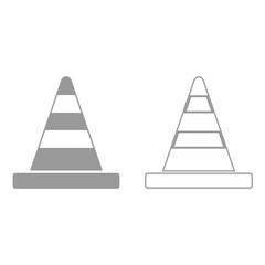 Road cone it is black icon .