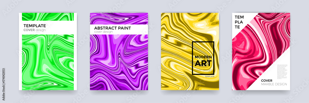 Poster marble color splash or paint abstract design texture background for brochure banner, poster or magaz