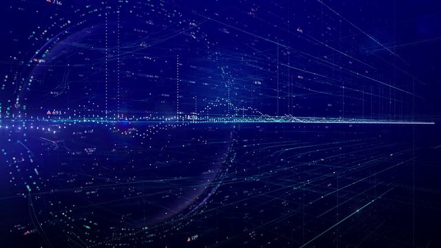 BLUE Abstract geometrical technology background.Animated grid lines and Digits.Looping HUD elements animation.Technological intro.Sci fi background.Good for opener,titles. Perfect tech screensaver. 
